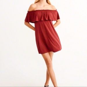 Abercrombie & Fitch Off Shoulder Ruffle Dress